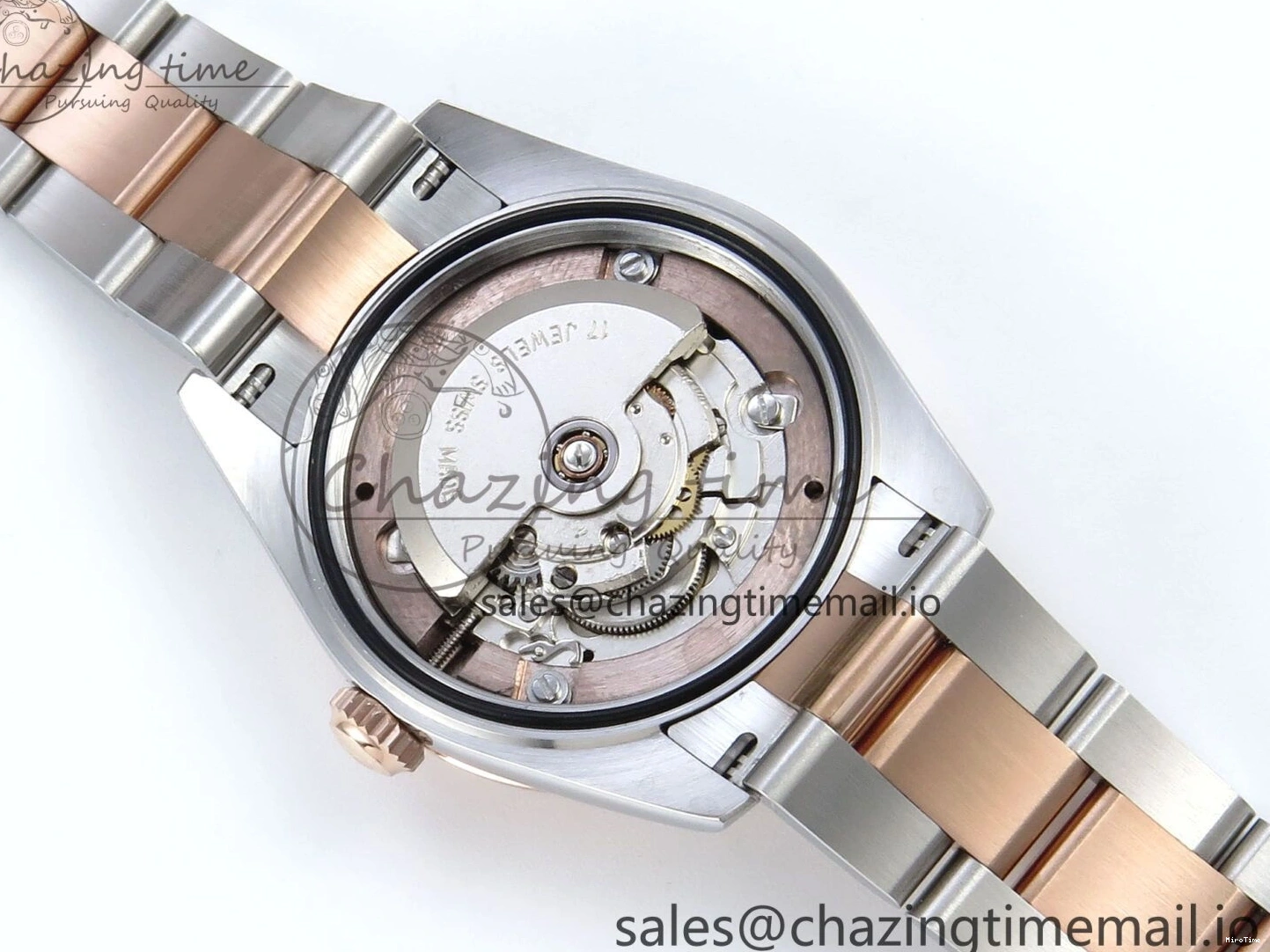 MiroTime 0218 DateJust 31 278271 ARF 1:1 Best Edition 904L Steel Purple Roman Diamonds Dial on SS RG Oyster Bracelet ETA TechFriendly 523